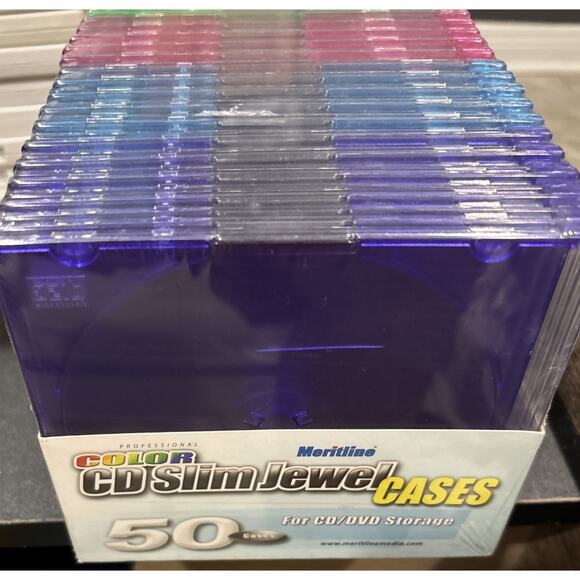 CD/DVD Color Slim Jewel Cases Pack of 50. NEW - Picture 1 of 1